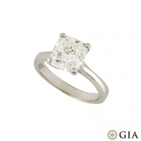 18k White Gold Cushion Cut Diamond Ring 3.02ct G/VS1